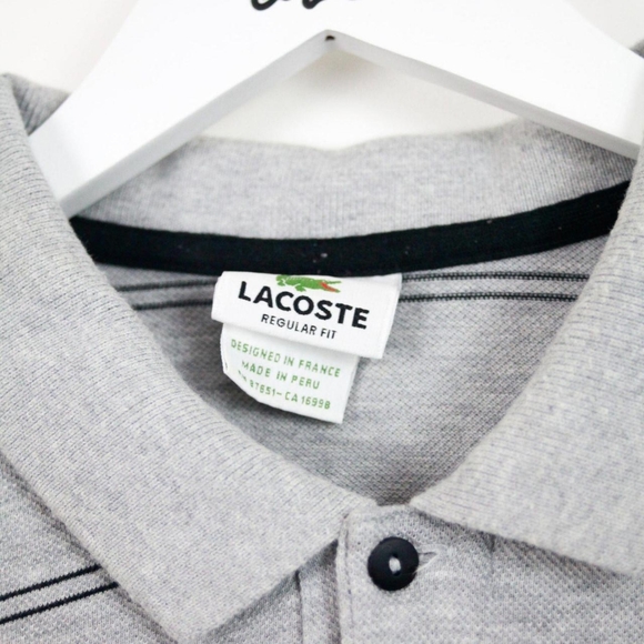 Lacoste Regular Fit Big Logo Striped Polo Shirt (XL) - Picture 3 of 4